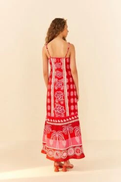 Farm Rio Red Summer Sunrise Maxi Dress -Colorful Wear Store 306331 03