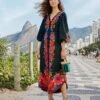 Farm Rio Black Blooming Garden Dress