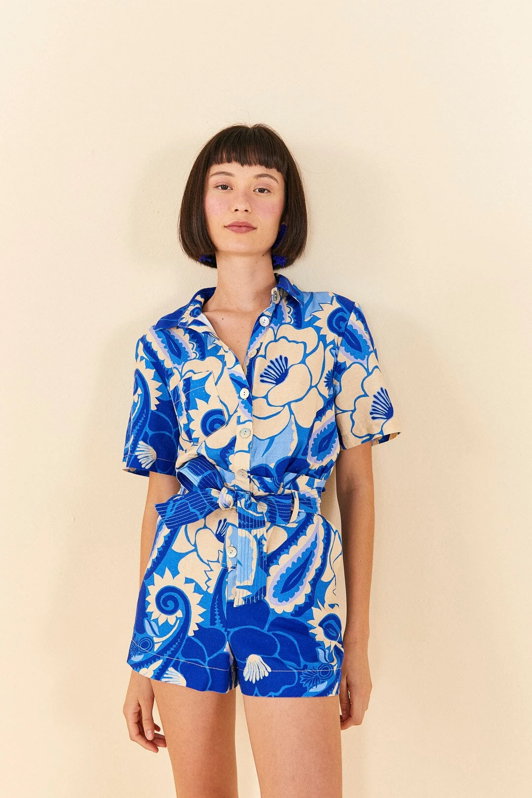 Farm Rio Blue Tropical Groove Romper 1 Farm Rio Blue Tropical Groove Romper