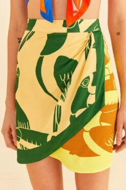 Farm Rio Mixed Rainbow Toucans Lenzing™ Ecovero™ Viscose Mini Skirt -Colorful Wear Store 306338 03