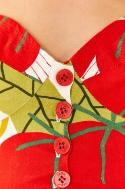 Farm Rio Tomato Tie Strap Crop Top -Colorful Wear Store 306341 05