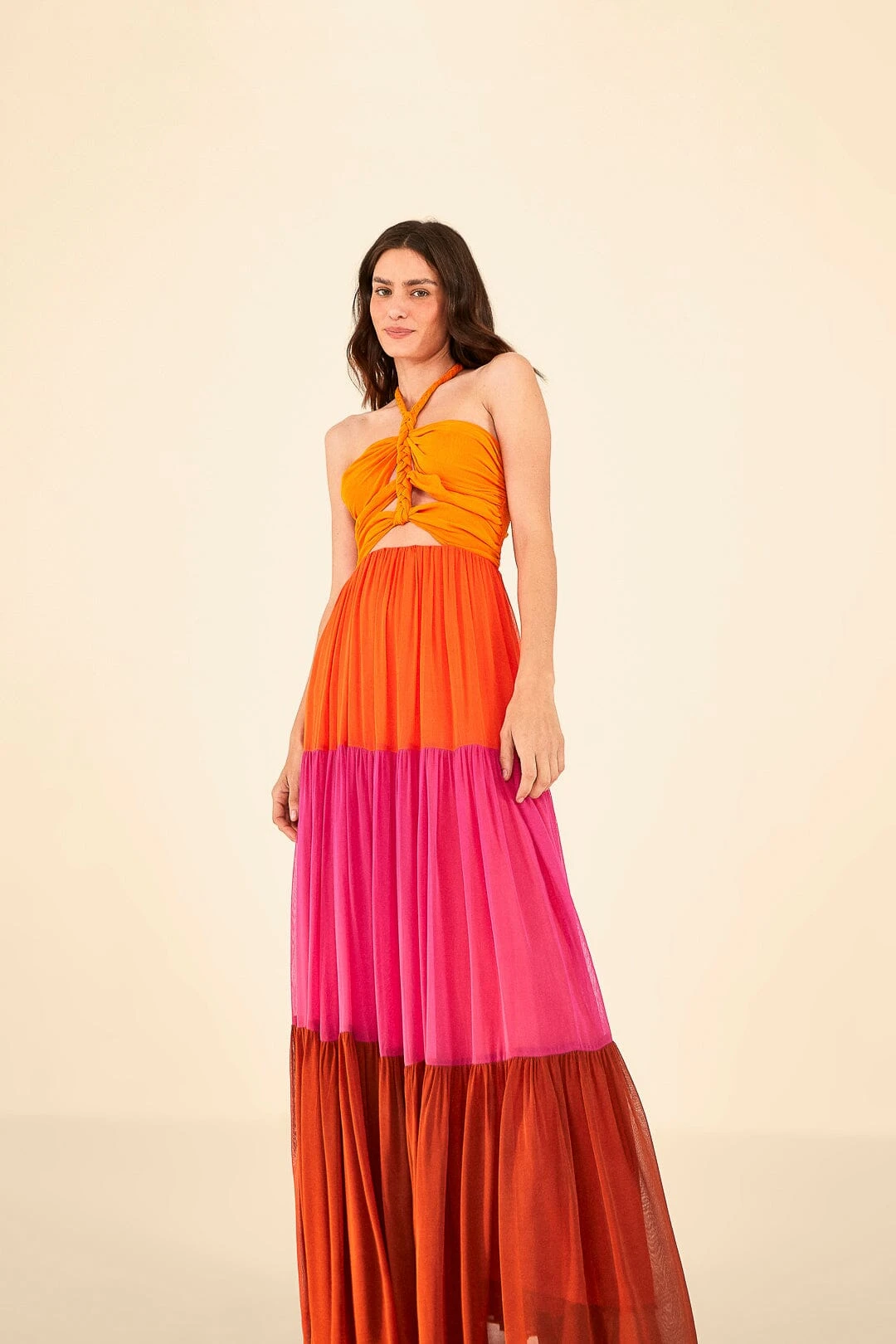 Warm Color Blocking Maxi Dress 3 Warm Color Blocking Maxi Dress - Image 3