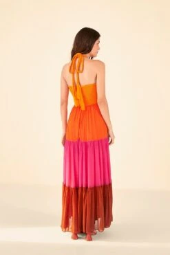 Warm Color Blocking Maxi Dress 9 Warm Color Blocking Maxi Dress -Colorful Wear Store 306344 04