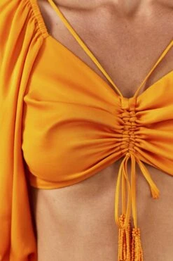 Farm Rio Orange Lenzing™ Ecovero™ Viscose Crop Blouse -Colorful Wear Store 306352 04