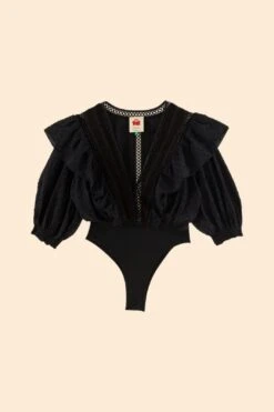 Farm Rio Black Lace Bodysuit 7 Farm Rio Black Lace Bodysuit -Colorful Wear Store 306354