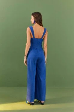 Farm Rio Dark Blue Belted Jumpsuit -Colorful Wear Store 306367 04