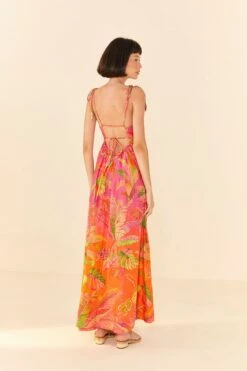 Farm Rio Orange Ombre Forest Maxi Dress -Colorful Wear Store 306376 03