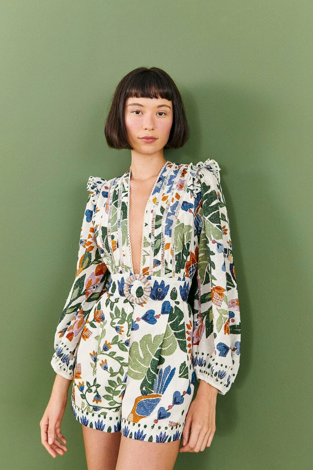 Farm Rio White Summer Garden Romper 1 Farm Rio White Summer Garden Romper