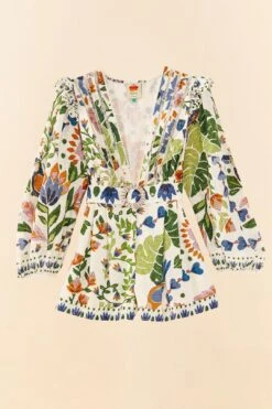 Farm Rio White Summer Garden Romper 11 Farm Rio White Summer Garden Romper -Colorful Wear Store 306382 06