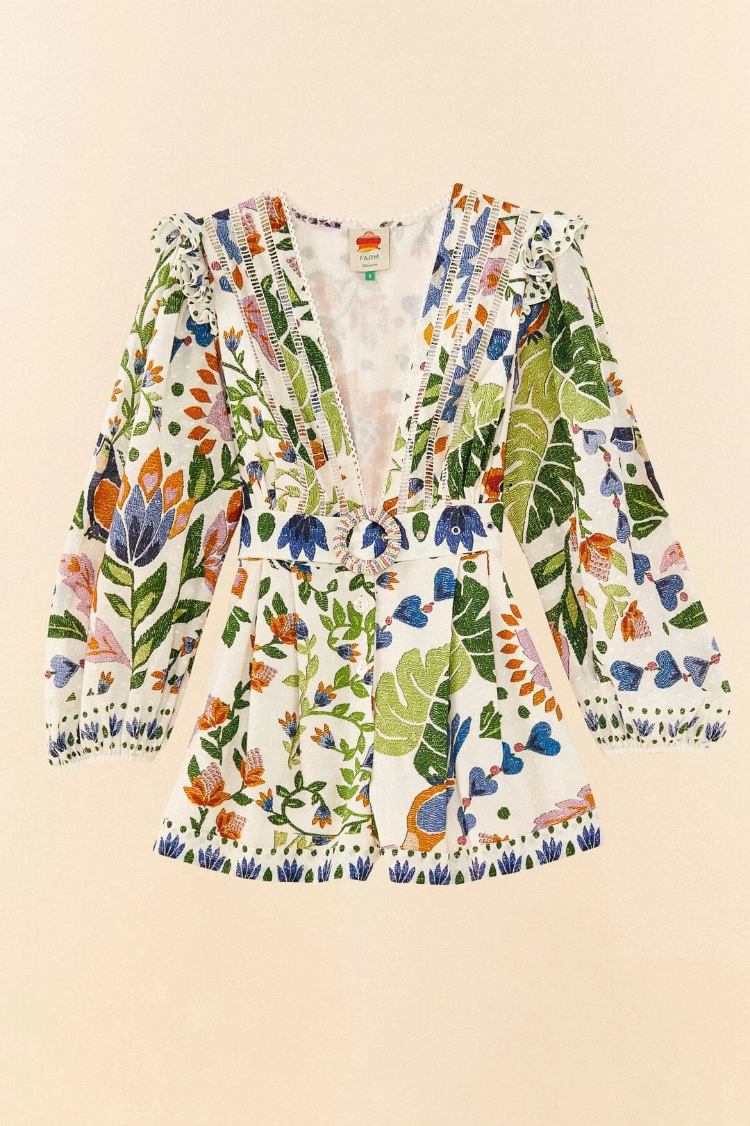 Farm Rio White Summer Garden Romper 6 Farm Rio White Summer Garden Romper - Image 6