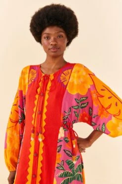 Farm Rio Sunset Patchwork Maxi Dress 8 Farm Rio Sunset Patchwork Maxi Dress -Colorful Wear Store 306645 02