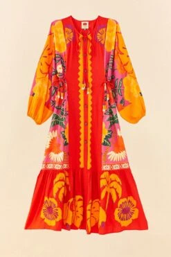 Farm Rio Sunset Patchwork Maxi Dress 11 Farm Rio Sunset Patchwork Maxi Dress -Colorful Wear Store 306645 06