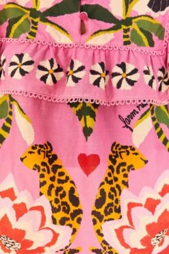 Farm Rio Pink Leopard Forest Blouse -Colorful Wear Store 306648 05