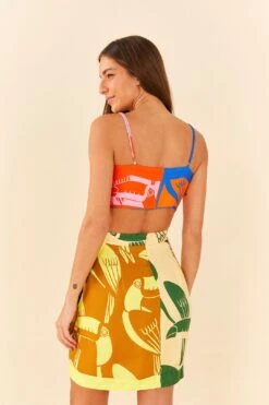 Farm Rio Mixed Rainbow Toucans Crop Top -Colorful Wear Store 306649 04