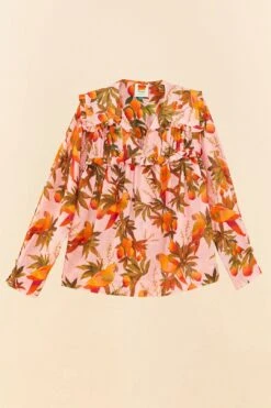 Farm Rio Pink Mango Trees Blouse 11 Farm Rio Pink Mango Trees Blouse -Colorful Wear Store 306655 06
