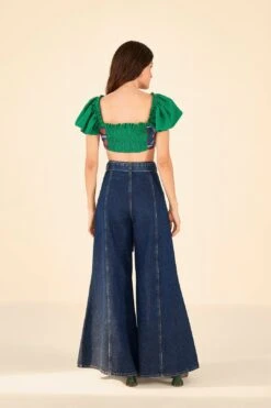 Farm Rio Dark Wash Wide Leg Denim Pants 6 Farm Rio Dark Wash Wide Leg Denim Pants -Colorful Wear Store 306668 03