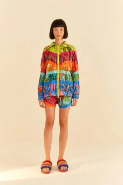 Farm Rio Mixed Prints Nylon Shorts