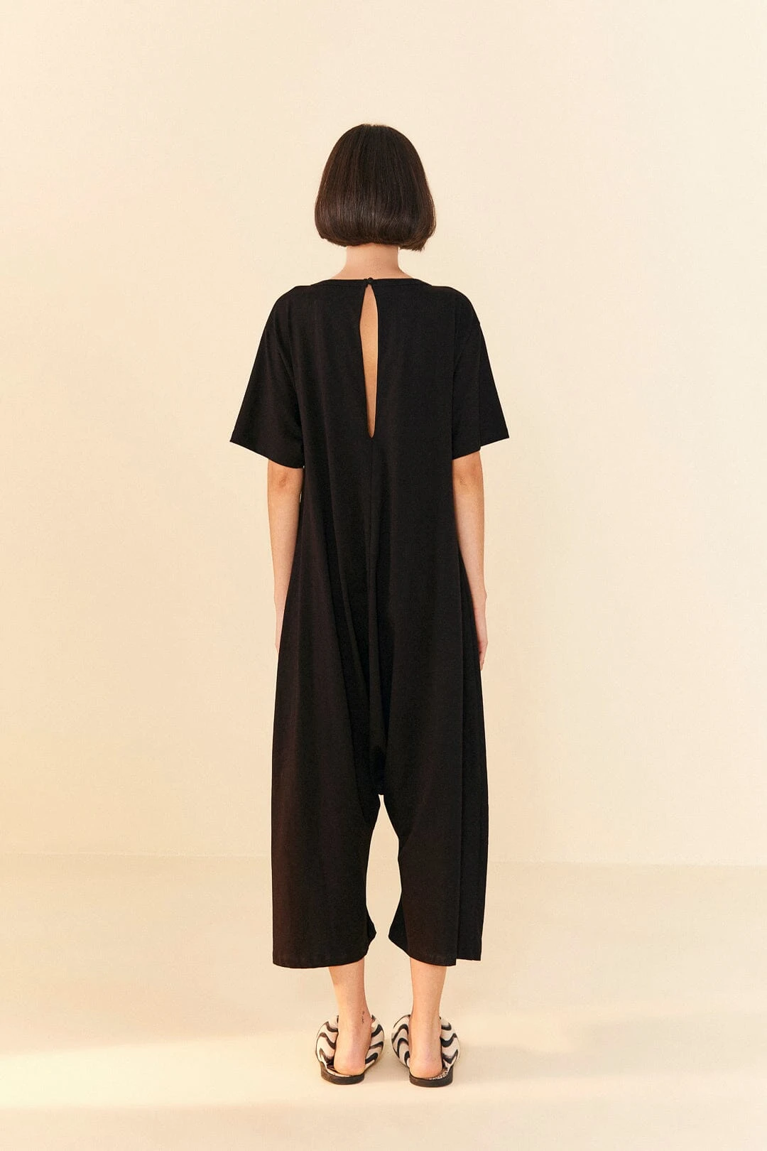 Farm Rio Black Have A Nice Trip Organic Cotton Jumpsuit 2 Farm Rio Black Have A Nice Trip Organic Cotton Jumpsuit - Image 2