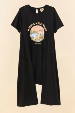 Farm Rio Black Have A Nice Trip Organic Cotton Jumpsuit 7 Farm Rio Black Have A Nice Trip Organic Cotton Jumpsuit -Colorful Wear Store 306707 05