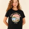 Farm Rio Black Have A Nice Trip Organic Cotton T-Shirt