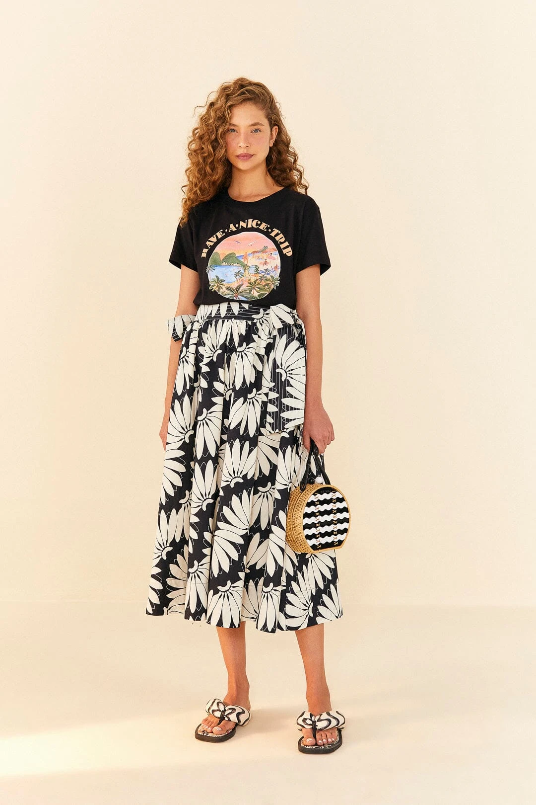 Farm Rio Black Have A Nice Trip Organic Cotton T-Shirt 2 Farm Rio Black Have A Nice Trip Organic Cotton T-Shirt - Image 2