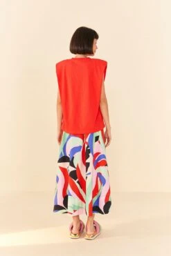 Farm Rio Red Tropical Organic Cotton T-Shirt 7 Farm Rio Red Tropical Organic Cotton T-Shirt -Colorful Wear Store 306713 03