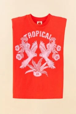 Farm Rio Red Tropical Organic Cotton T-Shirt 9 Farm Rio Red Tropical Organic Cotton T-Shirt -Colorful Wear Store 306713 06