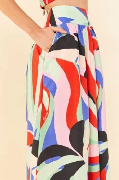 Farm Rio Colorful Monstera Midi Skirt -Colorful Wear Store 306895 03