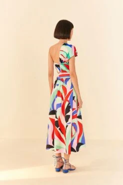 Farm Rio Colorful Monstera Midi Skirt -Colorful Wear Store 306895 04