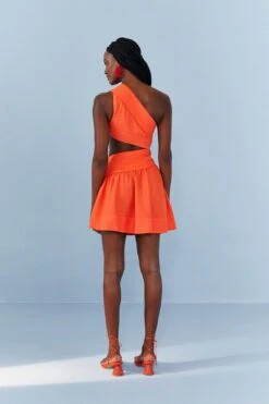 Farm Rio Orange One Shoulder Mini Dress 7 Farm Rio Orange One Shoulder Mini Dress -Colorful Wear Store 306896 03