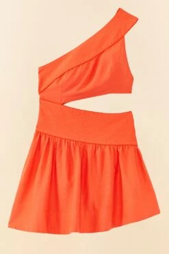 Farm Rio Orange One Shoulder Mini Dress 9 Farm Rio Orange One Shoulder Mini Dress -Colorful Wear Store 306896 06