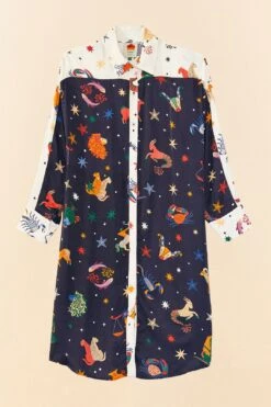 Farm Rio Zodiac Lenzing™ Ecovero™ Viscose Shirtdress -Colorful Wear Store 307012 06