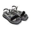 Farm Rio Black Shiny Platform Sandal