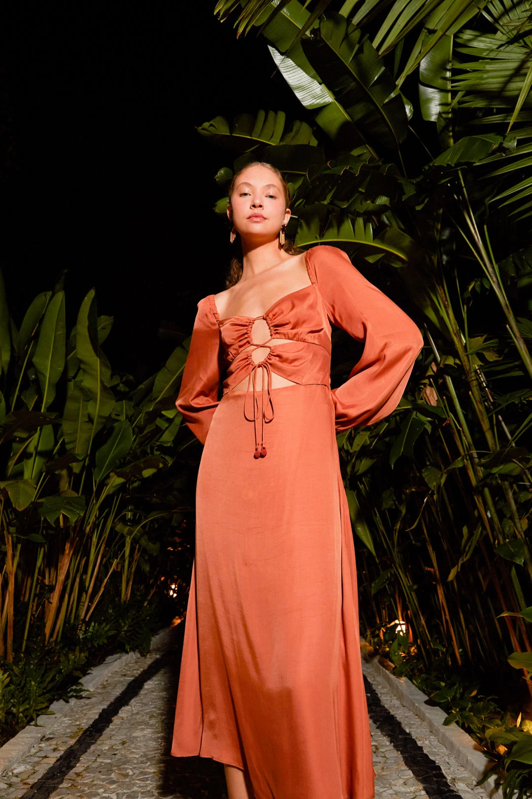 Farm Rio Caramel Cut Out Maxi Dress 1 Farm Rio Caramel Cut Out Maxi Dress