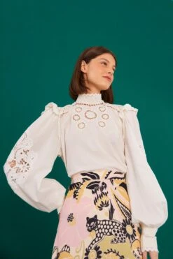 Farm Rio Off-White Romantic Blouse