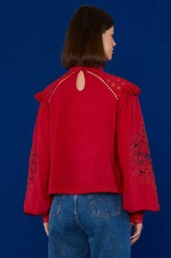 Farm Rio Red Romantic Blouse -Colorful Wear Store 308188 03