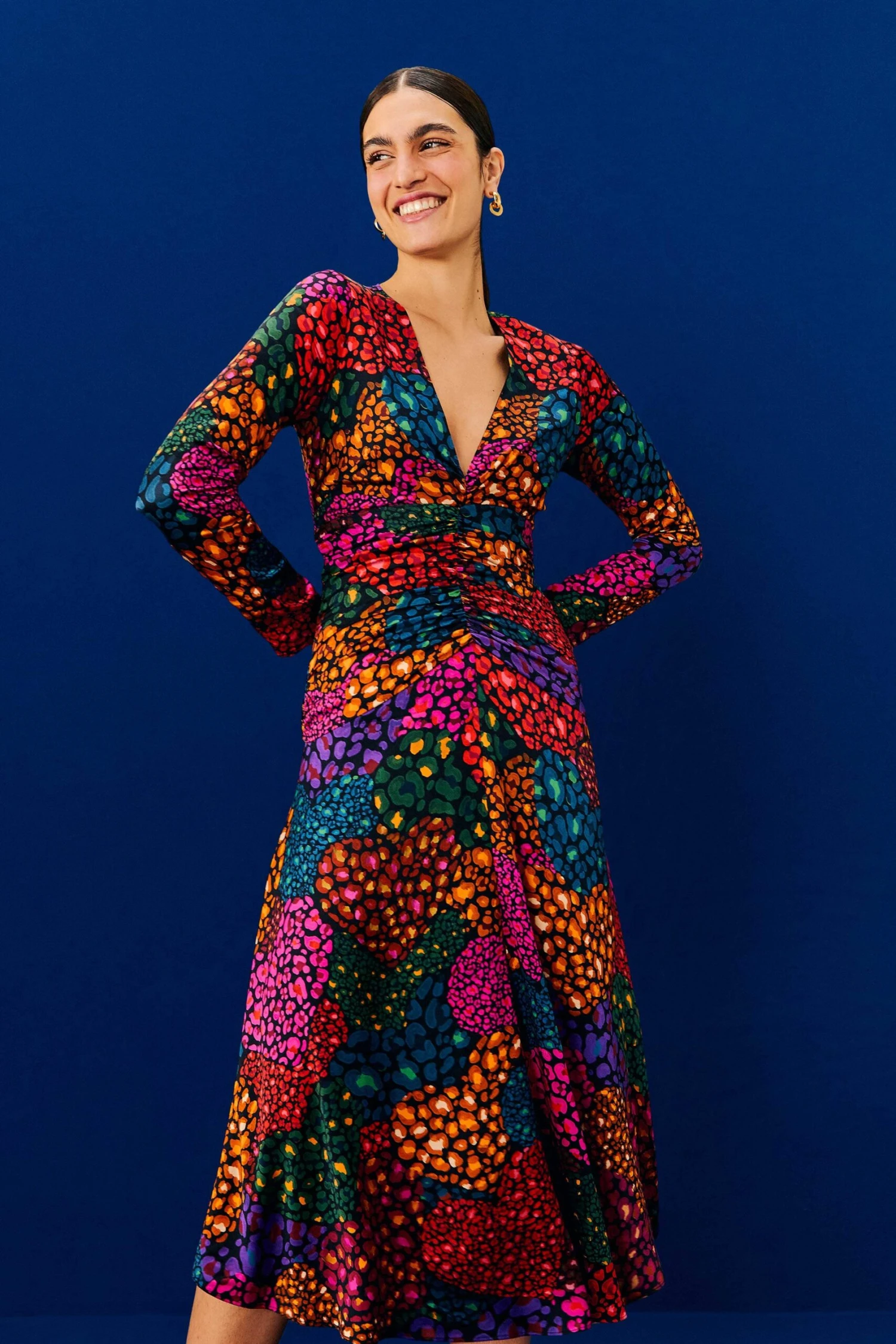 Farm Rio Rainbow Hearts Lenzing™ Ecovero™ Viscose Midi Dress 1 Farm Rio Rainbow Hearts Lenzing™ Ecovero™ Viscose Midi Dress