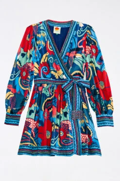 Farm Rio Blue Vintage Forest Lenzing™ Ecovero™ Viscose Mini Dress -Colorful Wear Store 308215 06