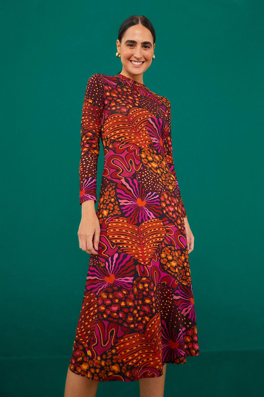 Farm Rio Leopard Hearts Jersey Dress 1 Farm Rio Leopard Hearts Jersey Dress