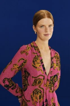 Farm Rio Pink Wild Leopards Maxi Dress -Colorful Wear Store 308345 03