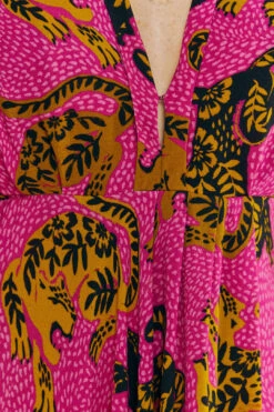 Farm Rio Pink Wild Leopards Maxi Dress -Colorful Wear Store 308345 05