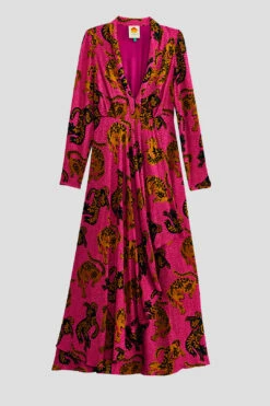 Farm Rio Pink Wild Leopards Maxi Dress -Colorful Wear Store 308345 06