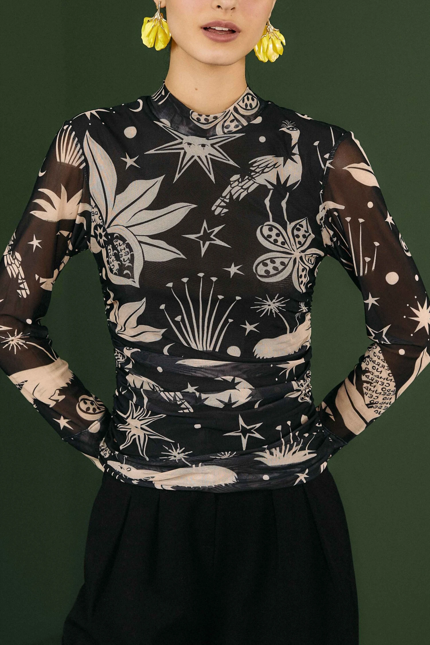 Black & White Cerrado Sky Tulle Blouse 2 Black & White Cerrado Sky Tulle Blouse - Image 2