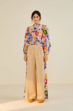 Farm Rio Sand Sunny Daisies Blouse -Colorful Wear Store 309082 04