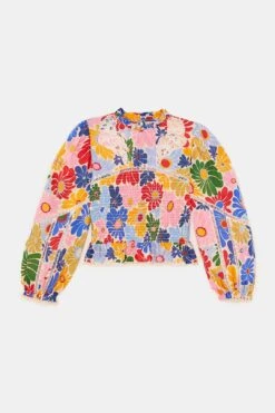 Farm Rio Sand Sunny Daisies Blouse -Colorful Wear Store 309082 07