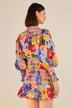 Farm Rio Sand Sunny Daisies Mini Dress -Colorful Wear Store 309084 03