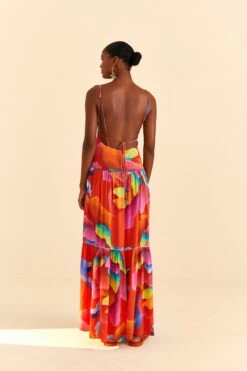 Farm Rio Red Ombre Chita Maxi Dress -Colorful Wear Store 309149 03