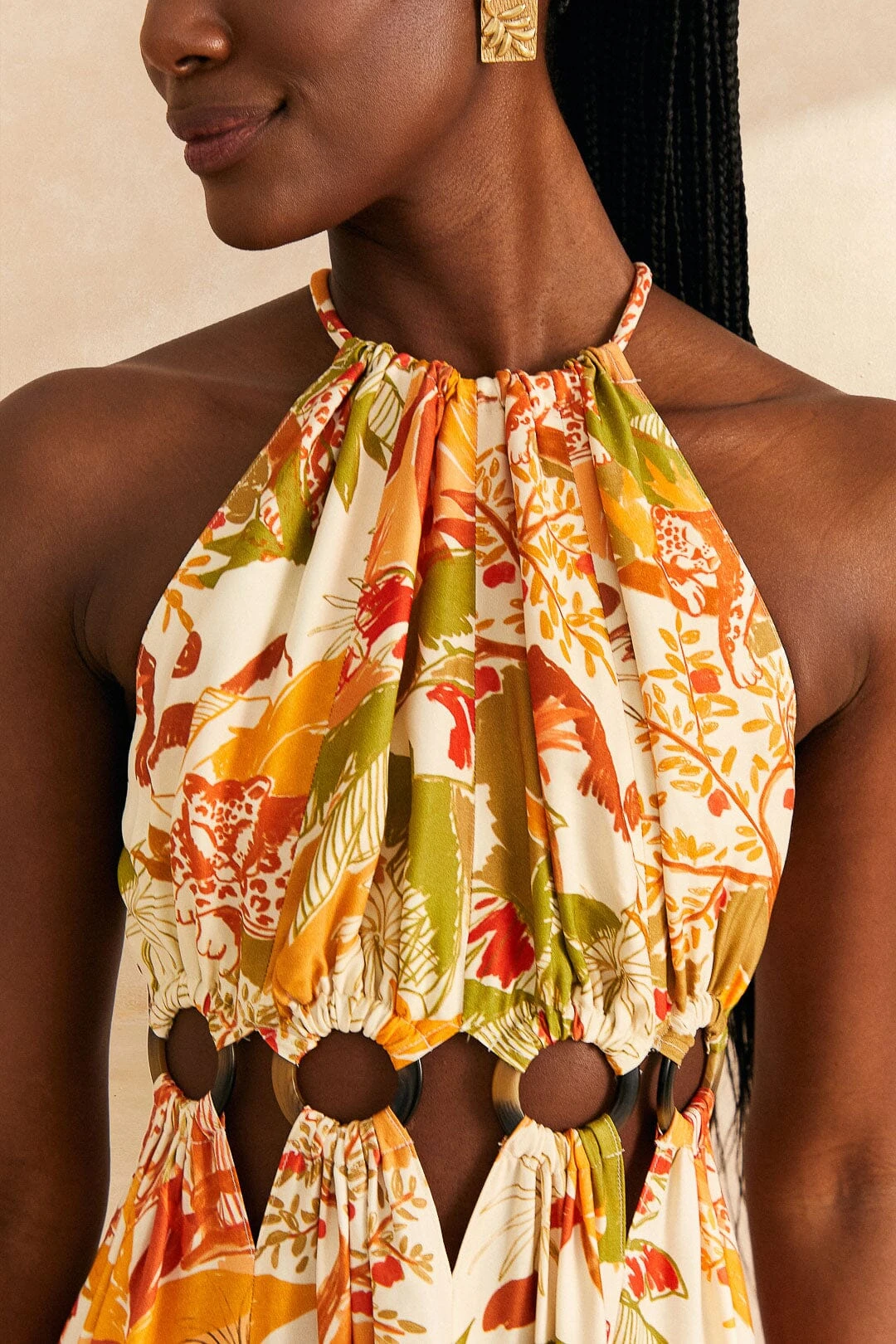 Farm Rio Sand Leopard Forest Maxi Dress 3 Farm Rio Sand Leopard Forest Maxi Dress - Image 3