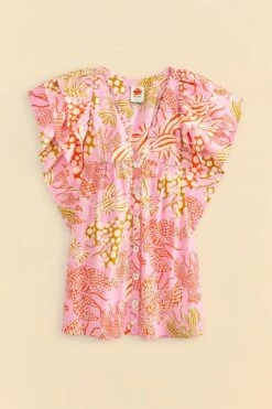 Farm Rio Pink Mixed Lobsters Organic Cotton Mini Dress -Colorful Wear Store 309152 06