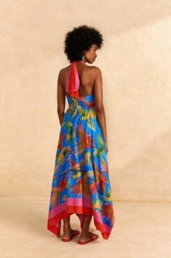 Farm Rio Blue Painted Birds Maxi Dress 8 Farm Rio Blue Painted Birds Maxi Dress -Colorful Wear Store 309153 04